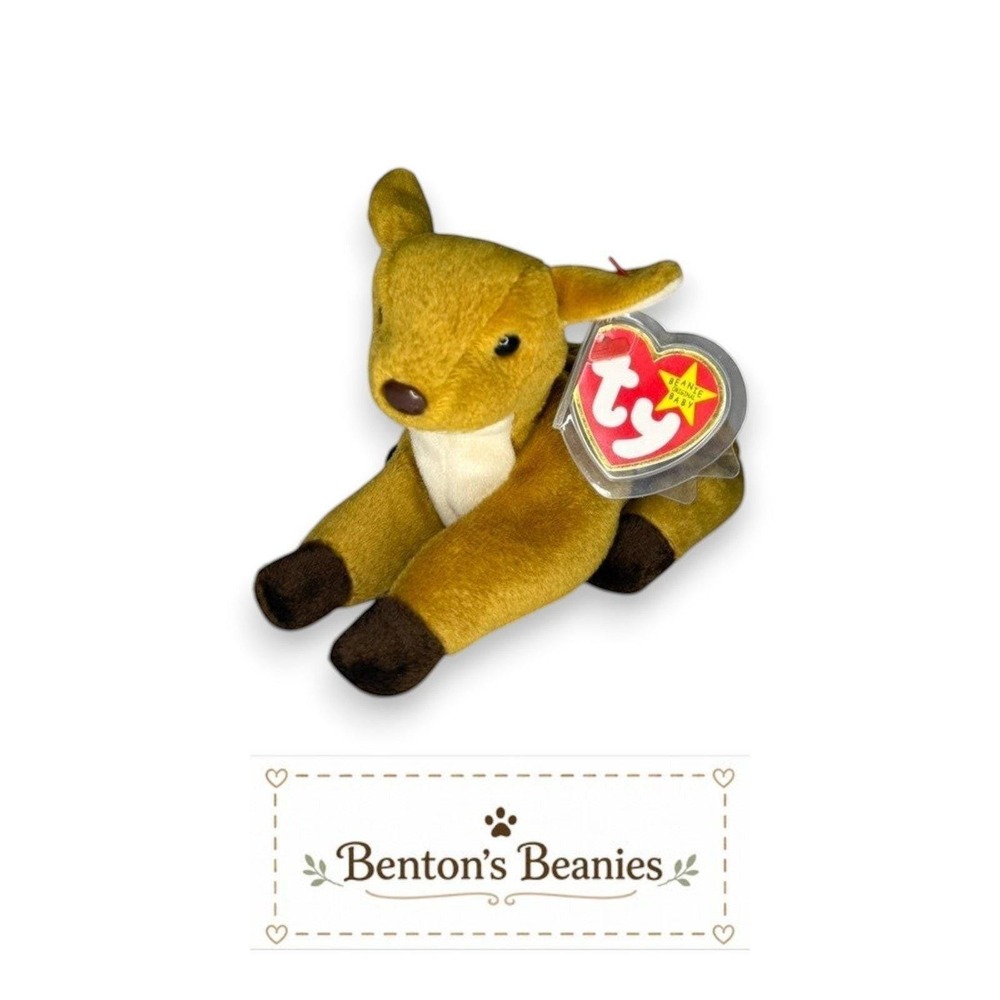 Whisper the Deer Ty Beanie Baby | Gentle Woodland Friend 🦌 | Mint Heart Tag ⭐